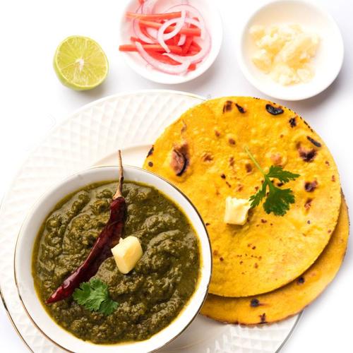 Sarso saag and makke di roti